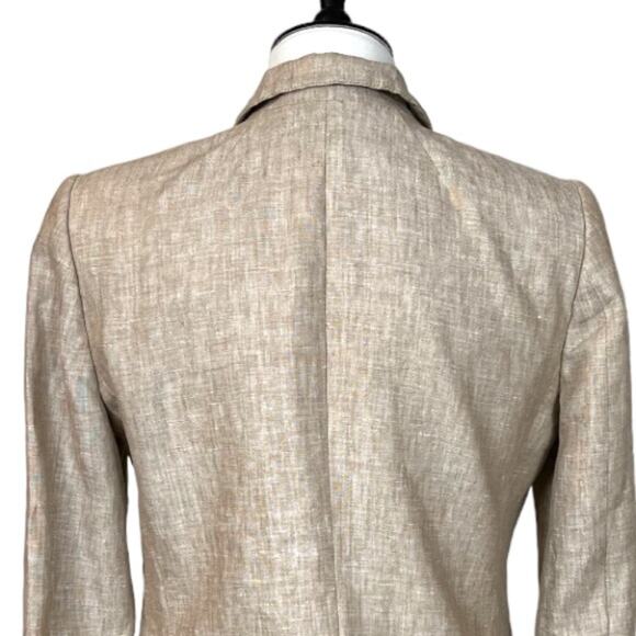 J.Crew Women’s Blazer Linen Schoolboy One Button Slim Lapel Natural Tan Size 6 - Picture 8 of 12